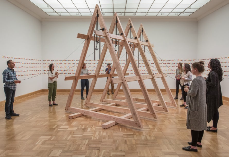 The multimedia installation Ensemble, created by sound and performance artist Chris Kallmyer (Music MFA 09).