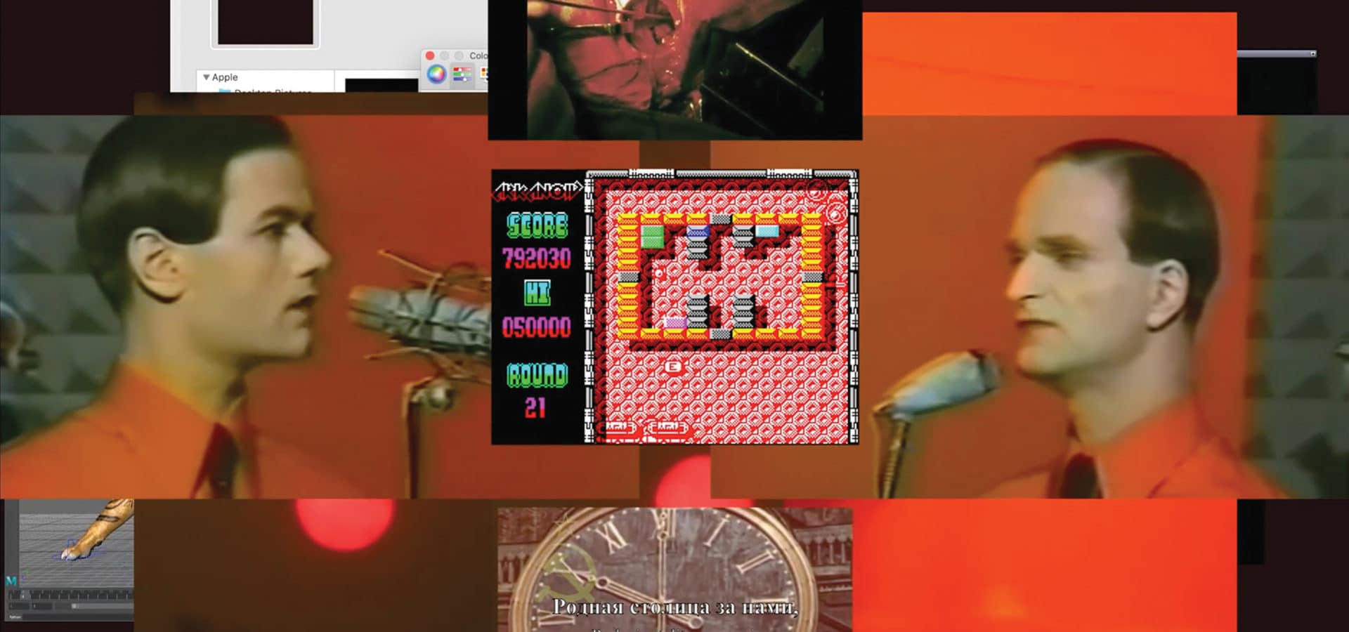 Screen shots of Shiqi Zhang and Heehyun Choi’s desktop films created for Rebecca Baron’s The Essay Film course.