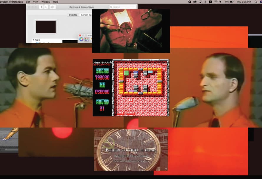 Screen shots of Shiqi Zhang and Heehyun Choi’s desktop films created for Rebecca Baron’s The Essay Film course.