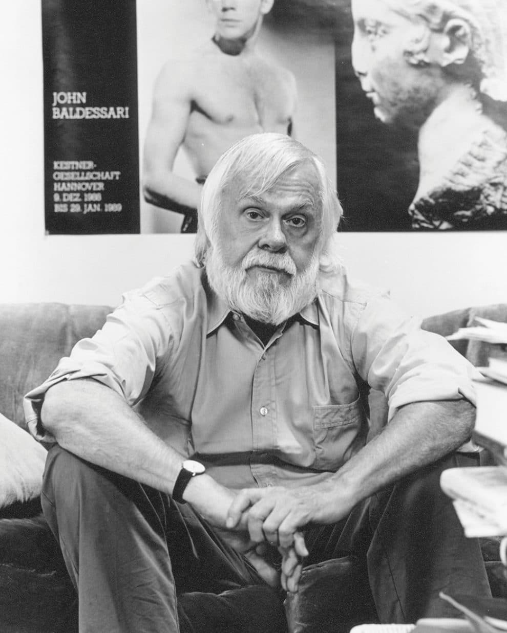 John Baldessari in his studio in the ’90s.