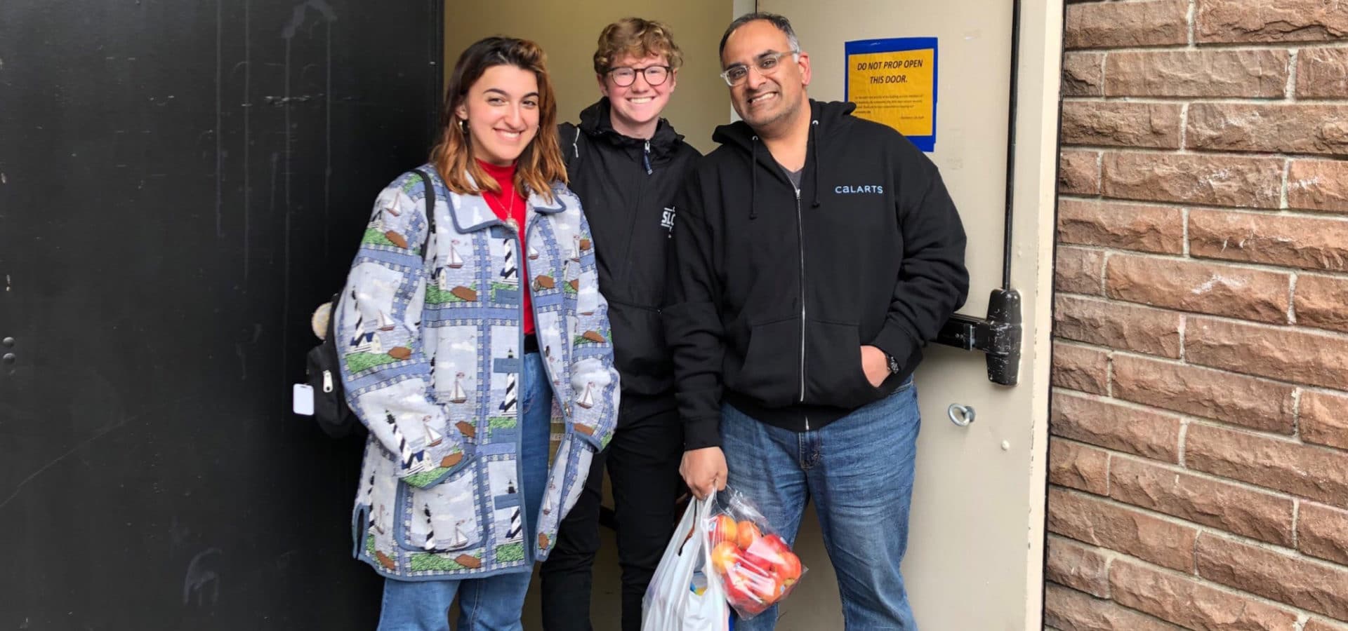 Shortly before social distancing orders were implemented in March, CalArts President Ravi Rajan checks in on students living in the dorms.