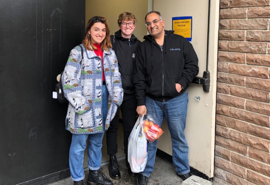 Shortly before social distancing orders were implemented in March, CalArts President Ravi Rajan checks in on students living in the dorms.
