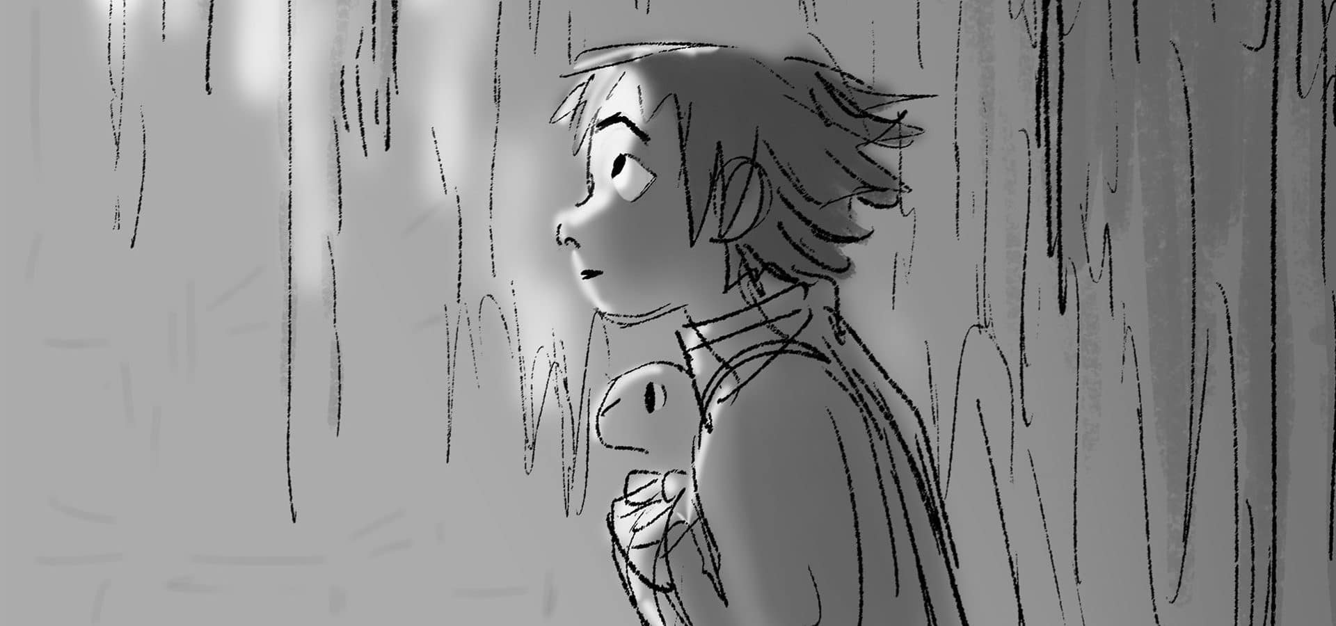 storyboard of Fei Fei in profile in Over the Moon