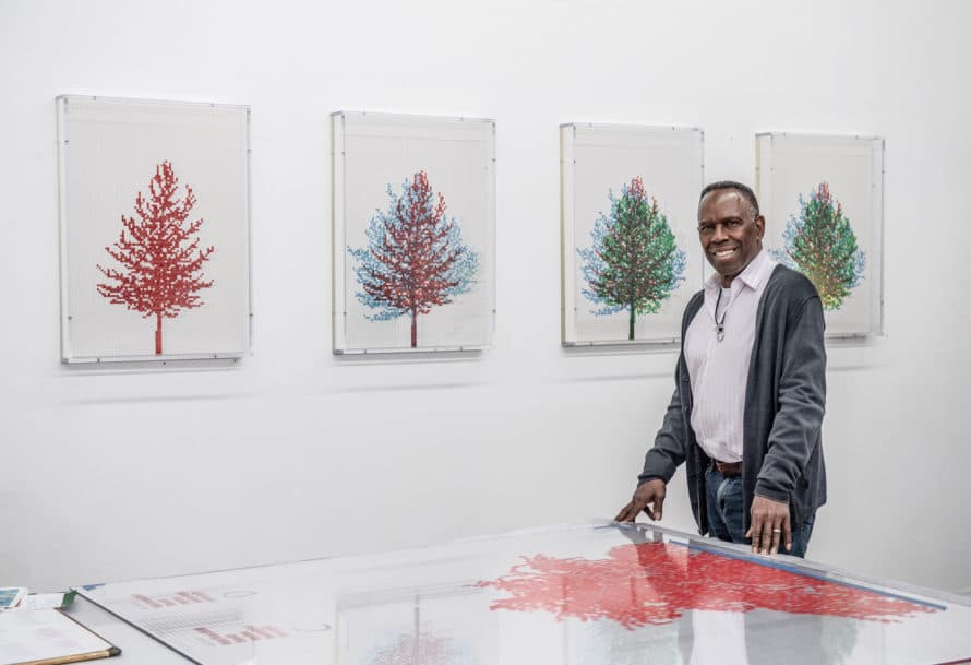 photo of Charles Gaines in art gallery