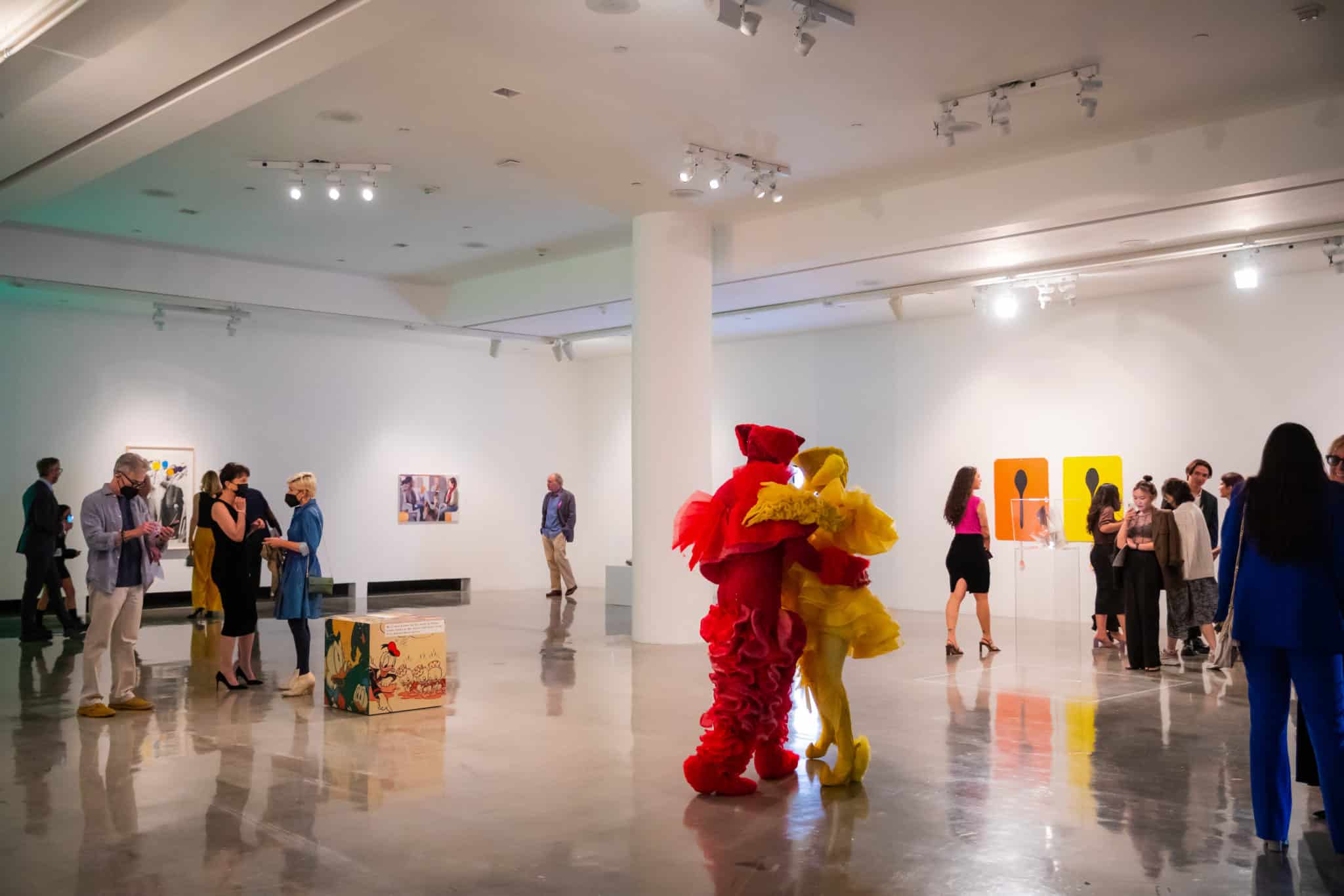 art gallery space with people browsing