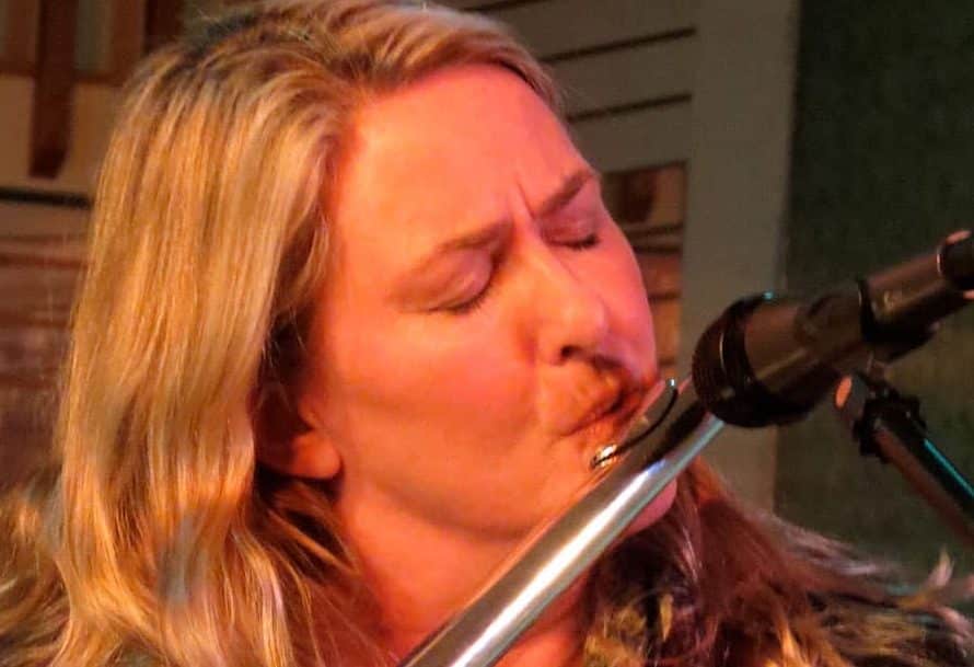 Musician playing the flute